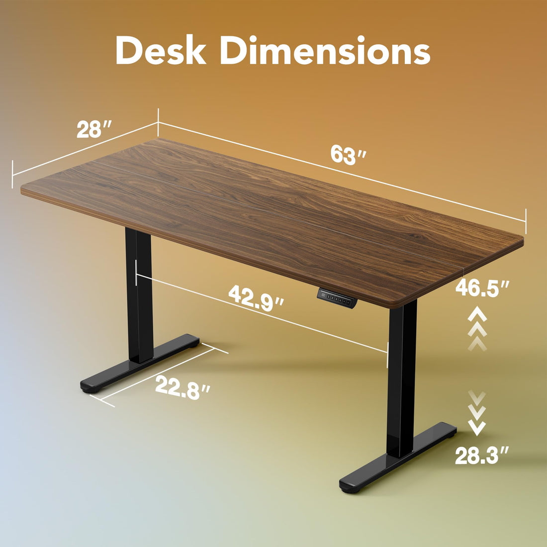 HUANUO 32" Electric Standing Desk, Light Walnut