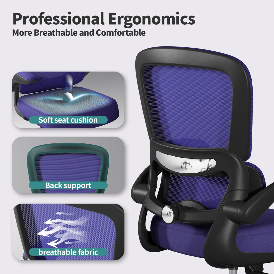 TRALT Ergonomic Mesh Office Chair, Black