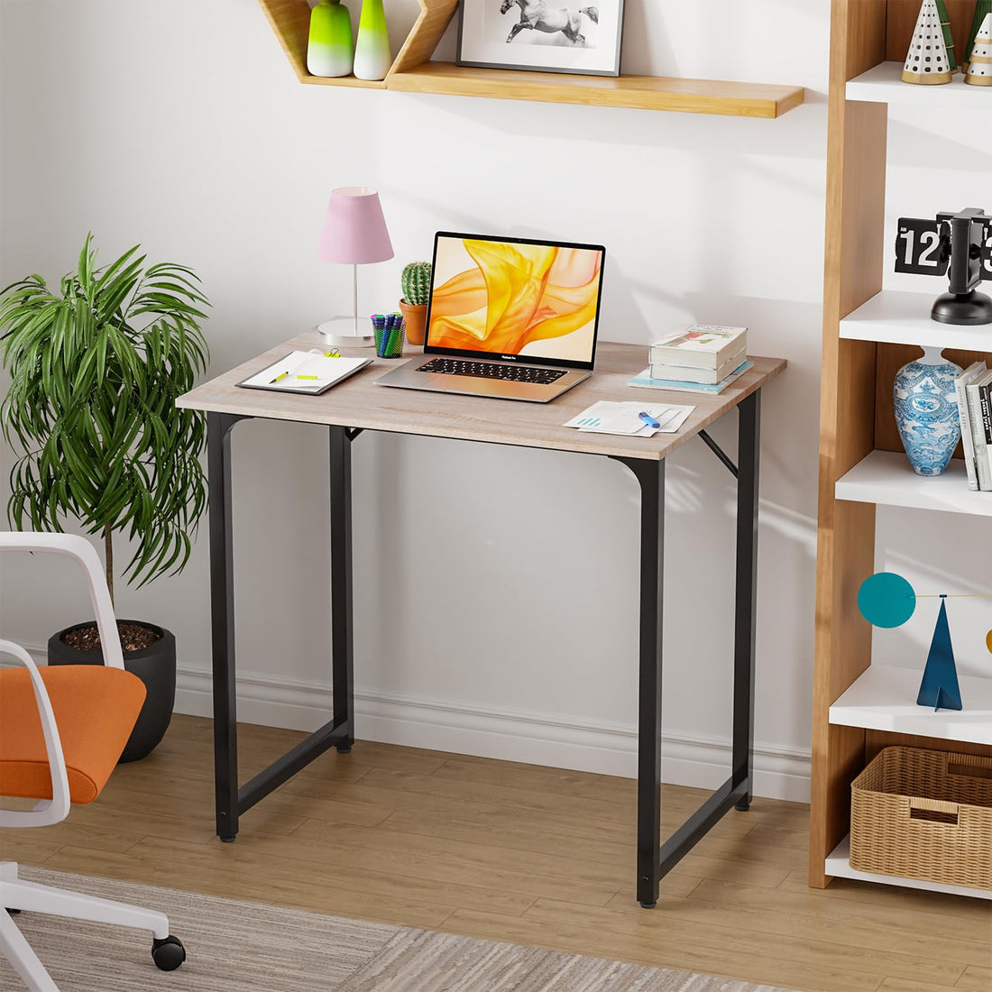 PayLessHere 32" Black Computer Desk with Metal Frame