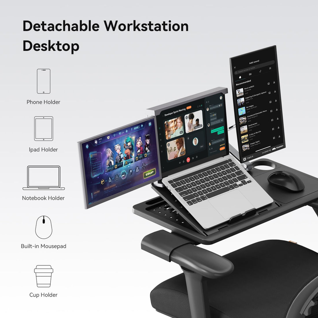 Newtral Ergonomic Office Chair, Gray