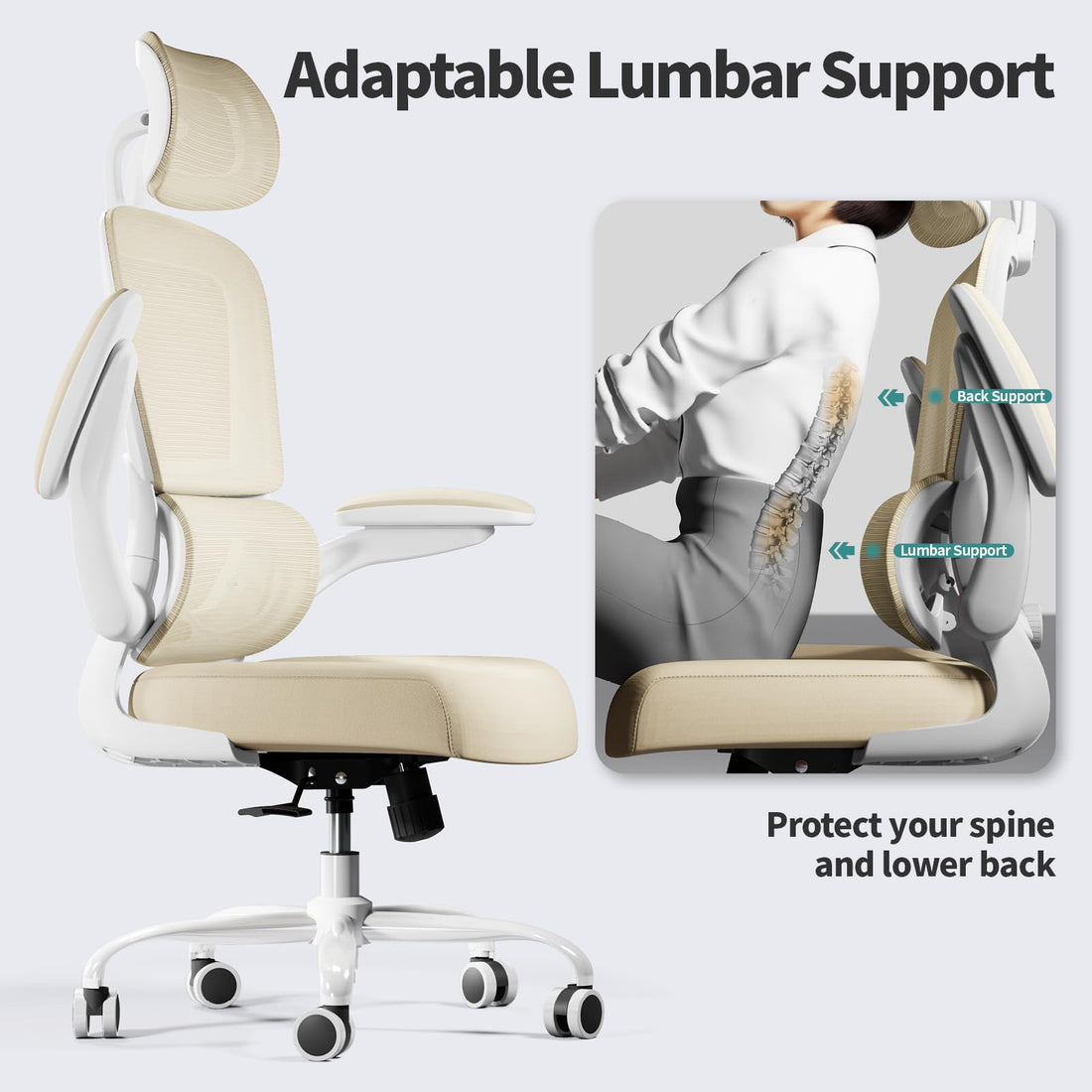 TRALT Ergonomic High Back Office Chair, Black