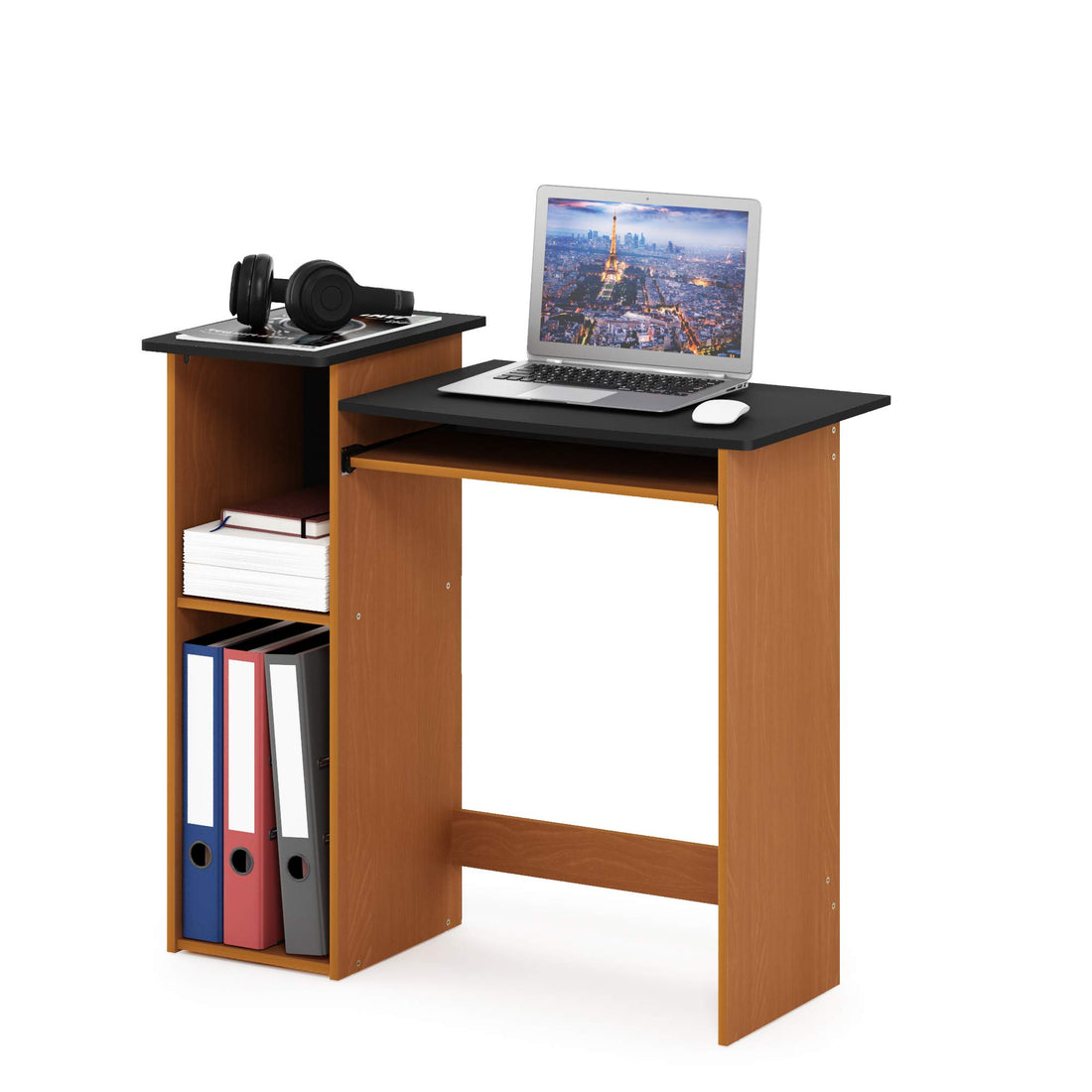 Furinno Econ Computer Desk – Light Cherry/Black