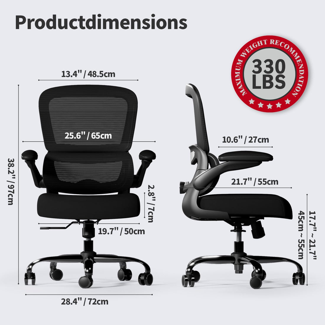 TRALT Ergonomic Mesh Office Chair, Black
