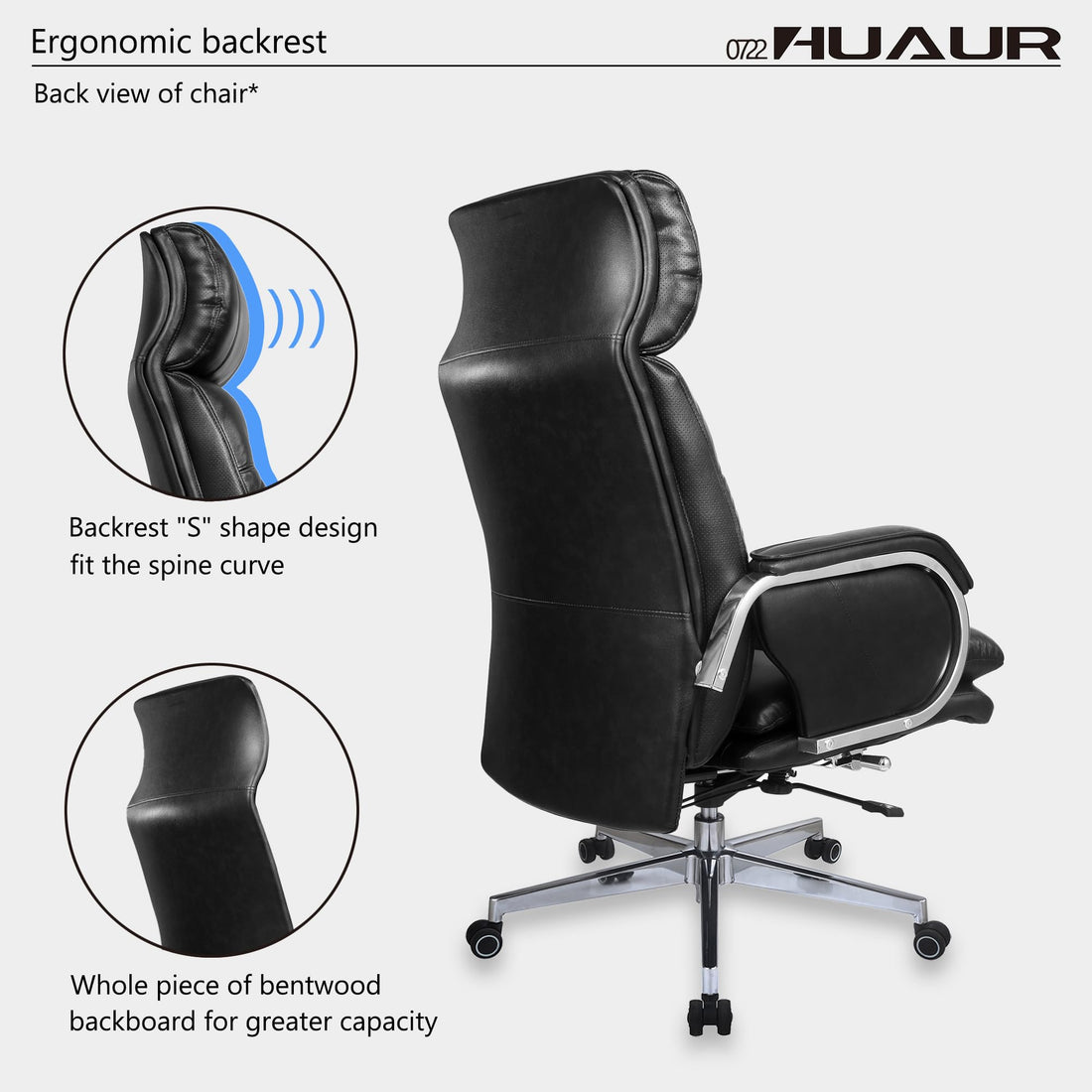 Leather High-Back Executive Chair, Brown
