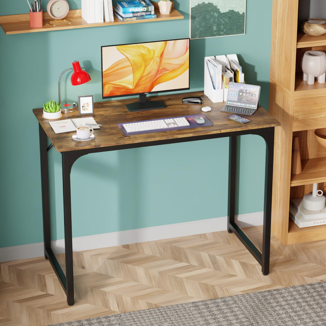 PayLessHere 32" Black Computer Desk with Metal Frame