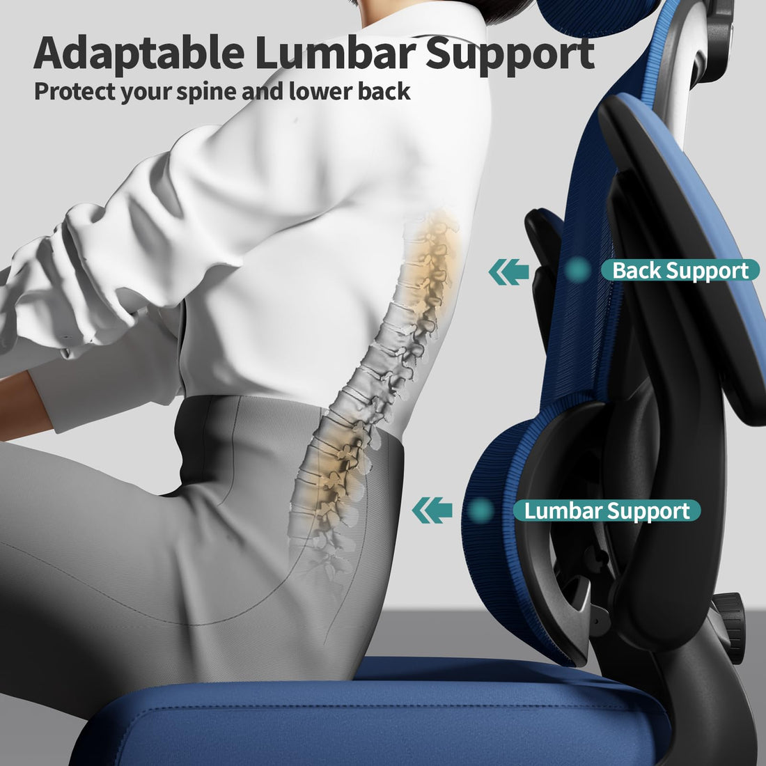 TRALT Ergonomic High Back Office Chair, Black