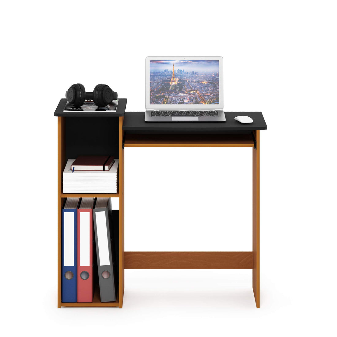 Furinno Econ Computer Desk – Light Cherry/Black