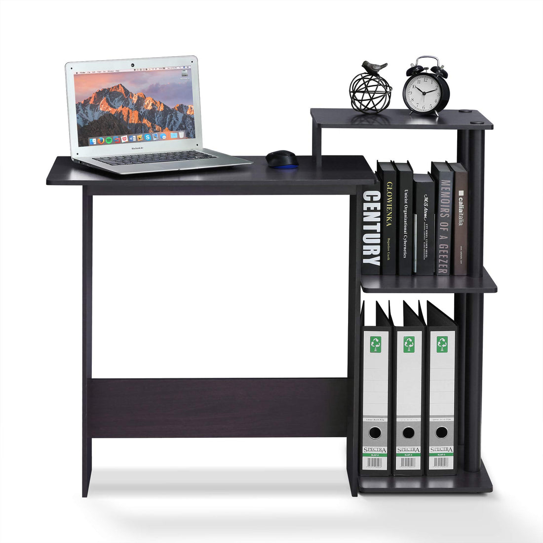 Furinno Compact Computer Desk, Walnut/Black