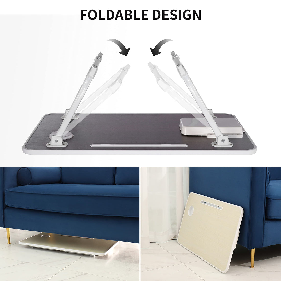 Extra Large 28"x16" Foldable Laptop Bed & Floor Table – Brown