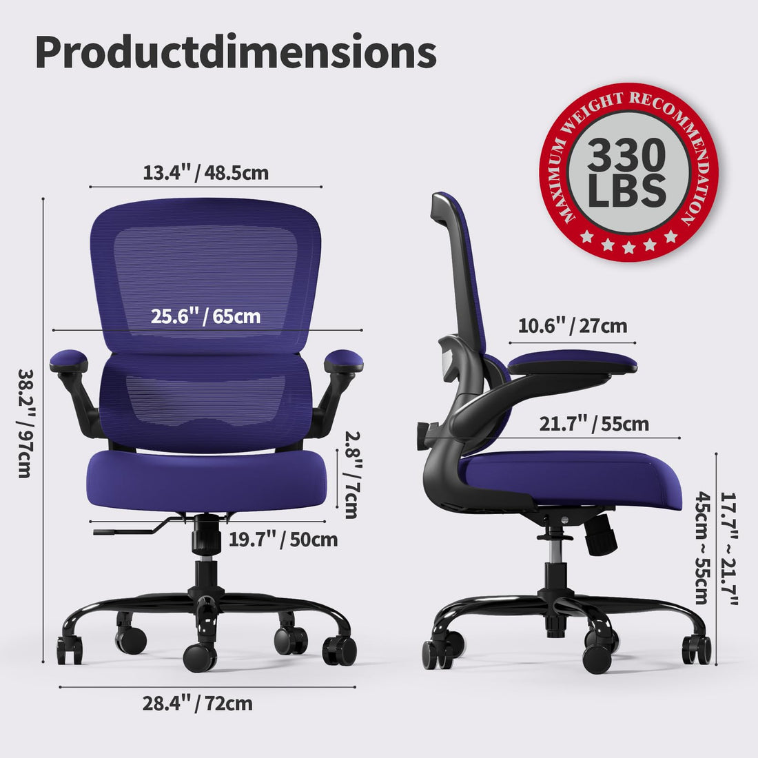 TRALT Ergonomic Mesh Office Chair, Black