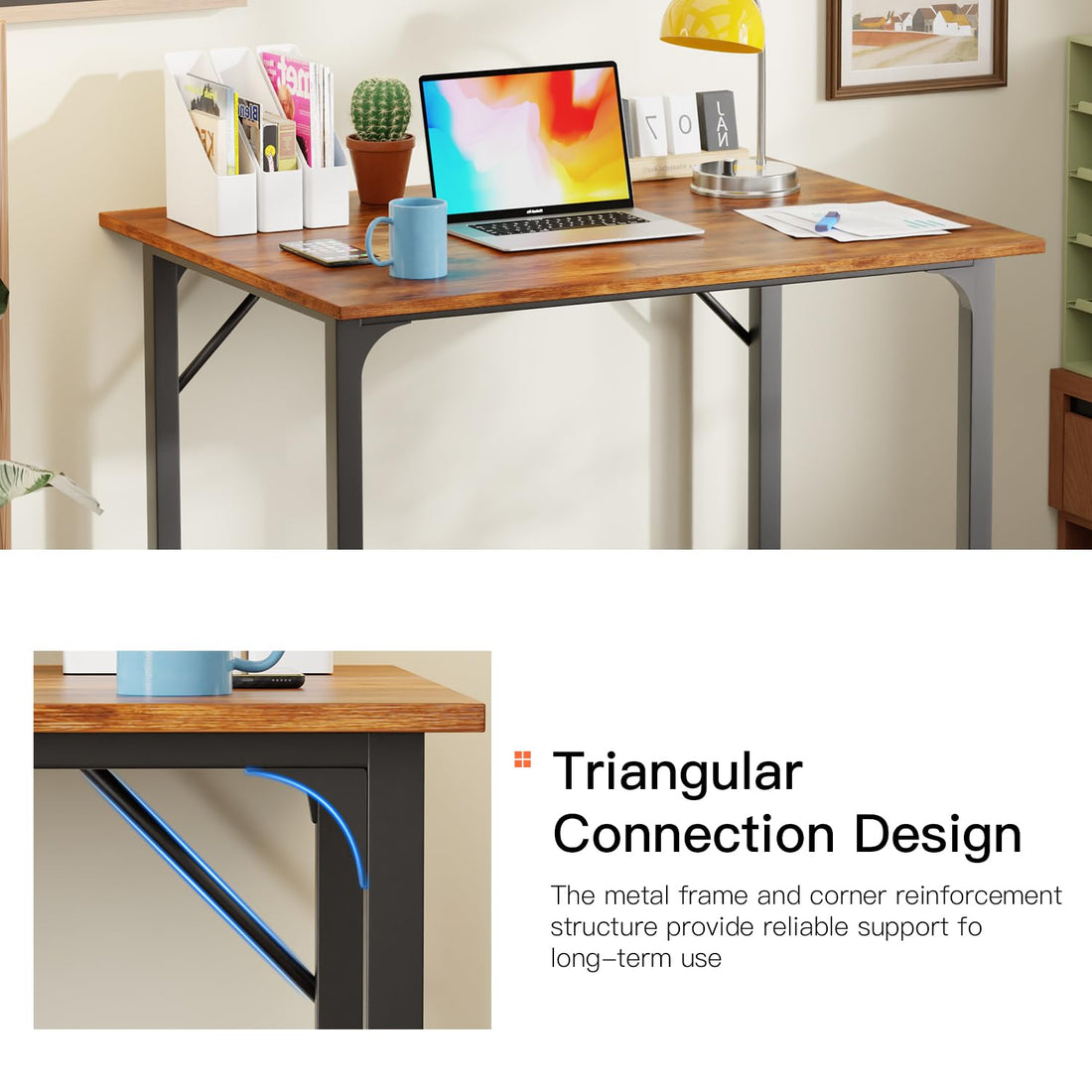PayLessHere 32" Black Computer Desk with Metal Frame