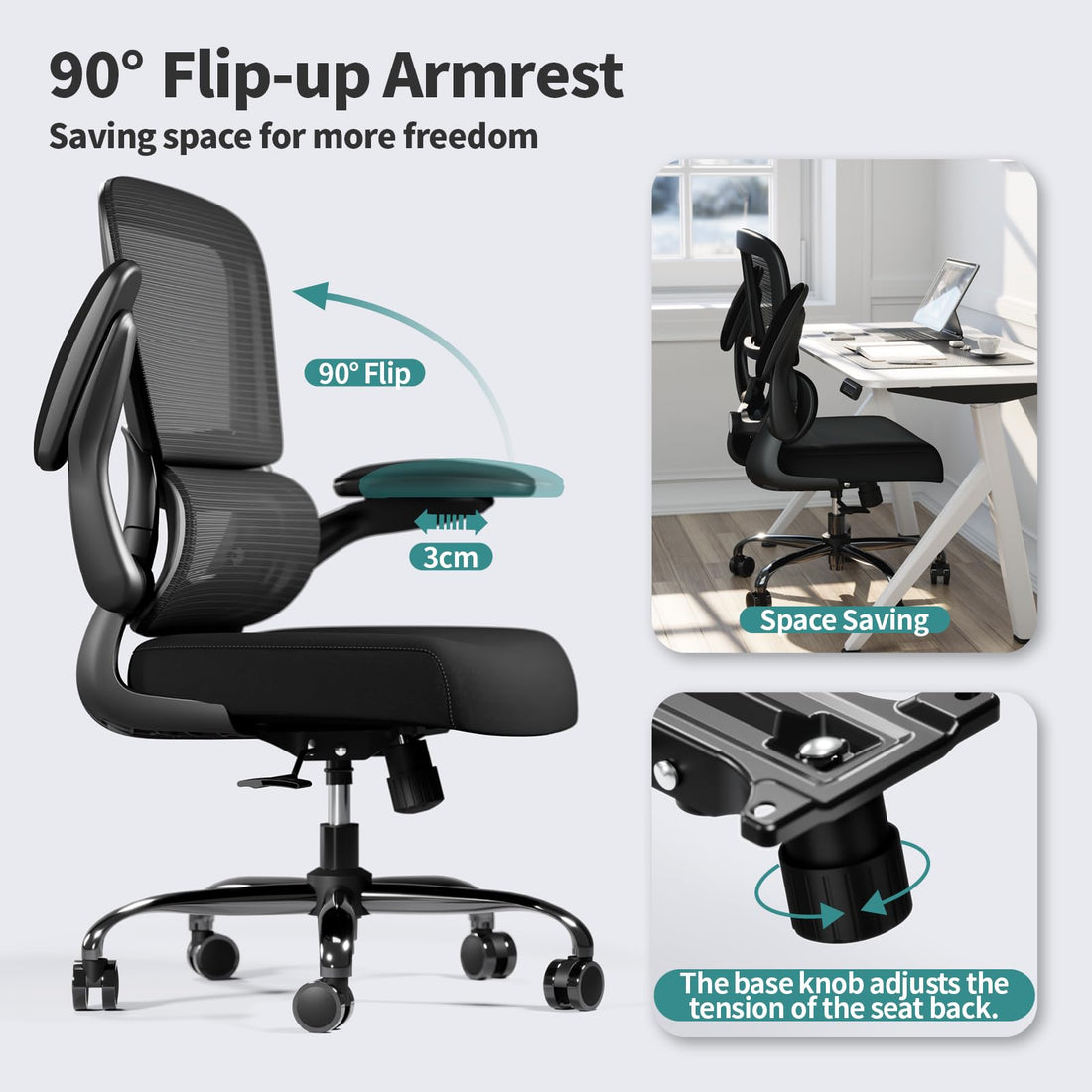 TRALT Ergonomic Mesh Office Chair, Black