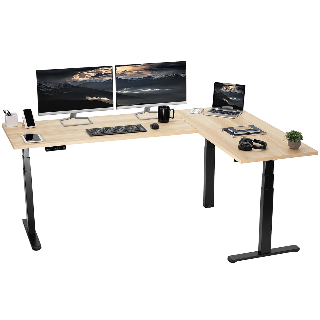 VIVO 83"x60" L-Shaped Electric Height Adjustable Desk