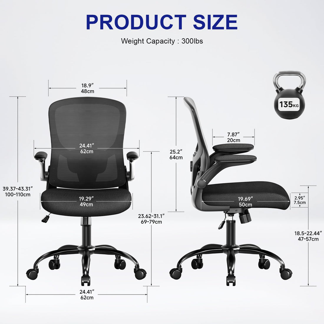 Ergonomic Mesh Office Chair, Grey