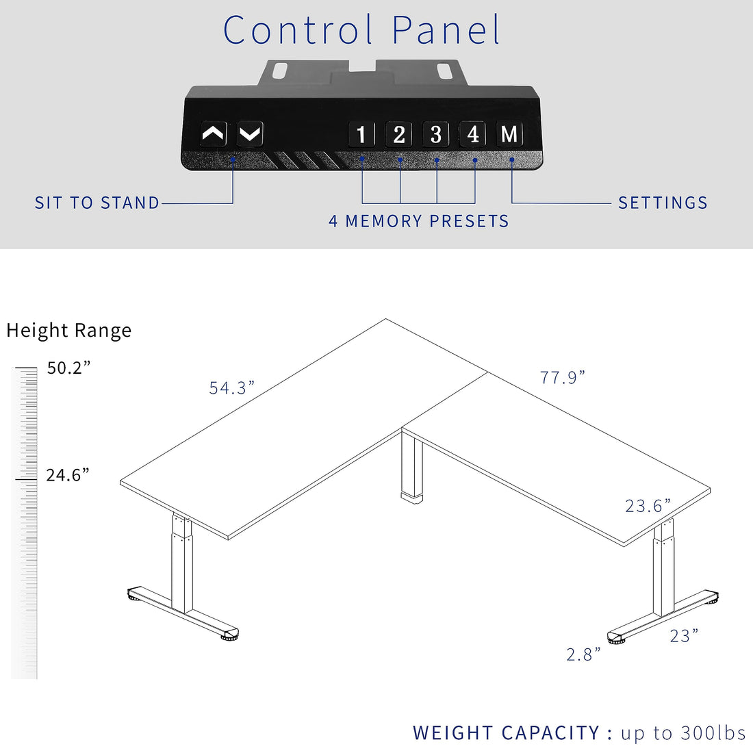 VIVO 83"x60" L-Shaped Electric Height Adjustable Desk