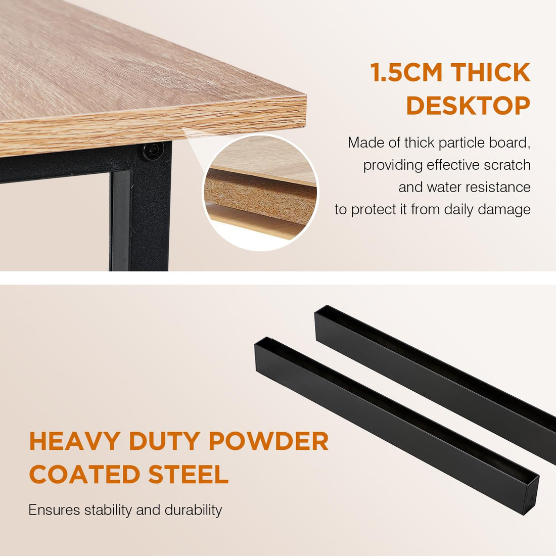 PayLessHere 32" Black Computer Desk with Metal Frame