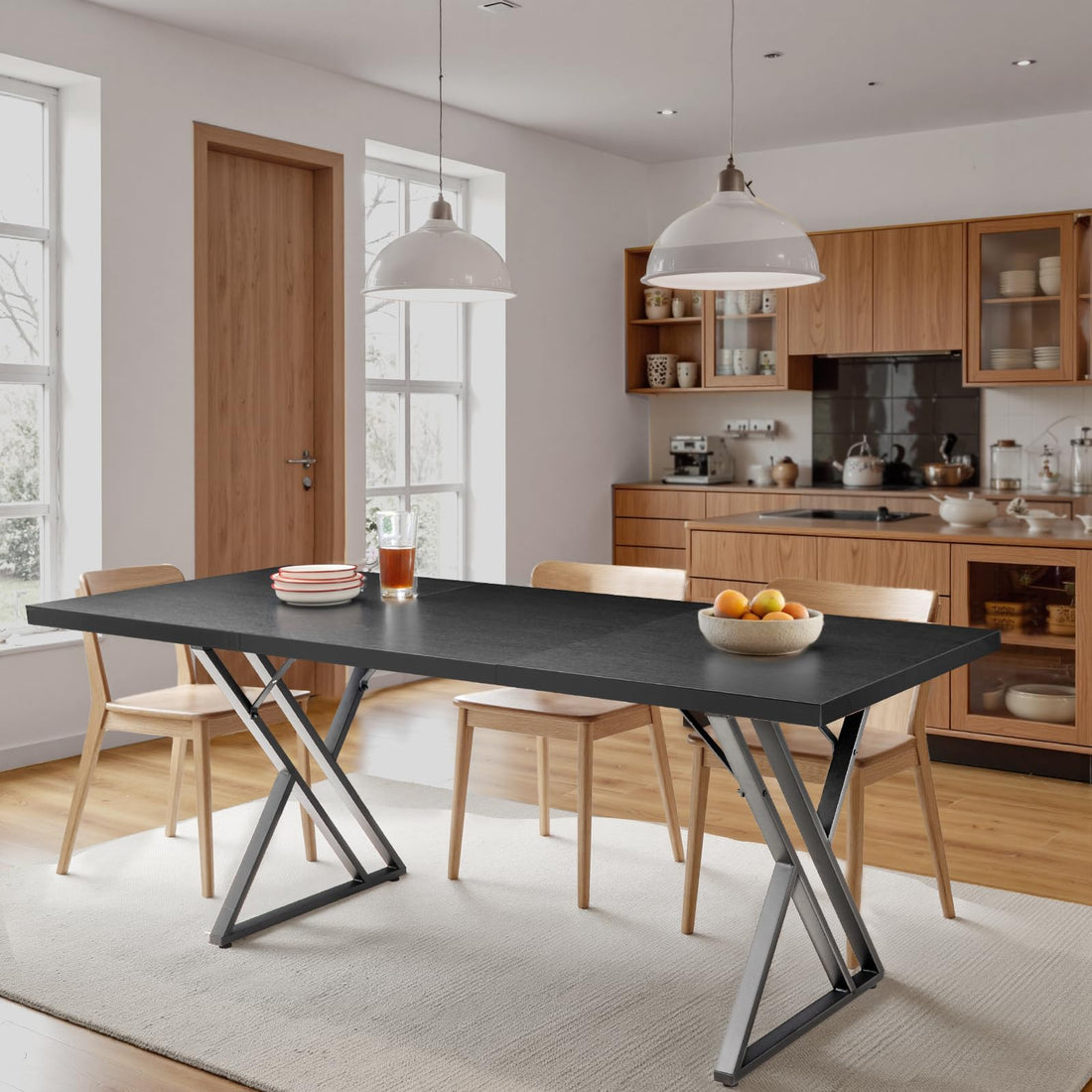 70.9" Executive Office Desk, Ash Black