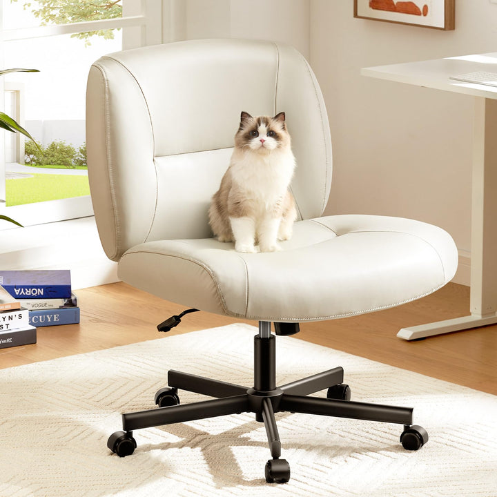 Marsail Armless Office Chair, Light Beige