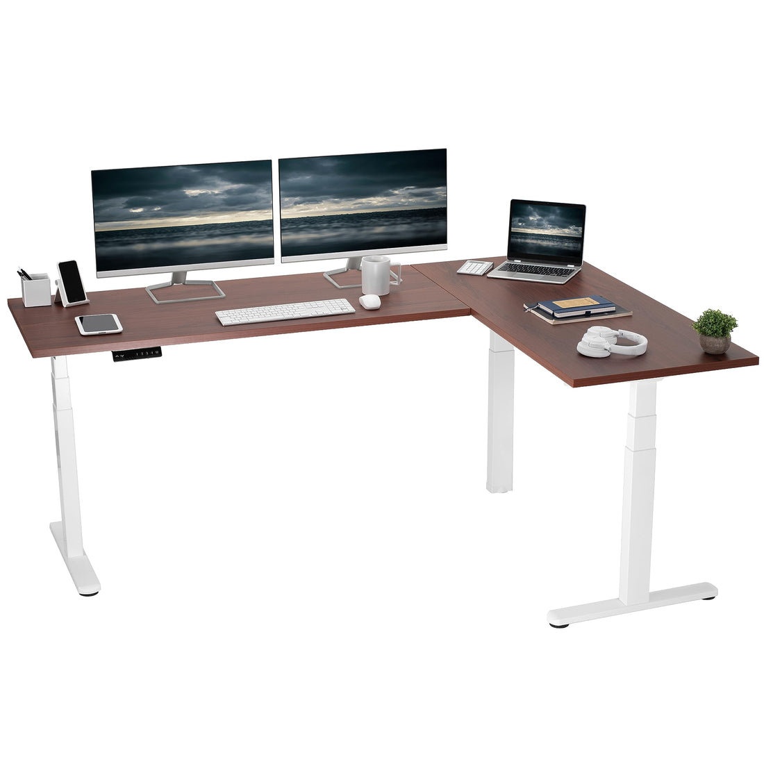 VIVO 83"x60" L-Shaped Electric Height Adjustable Desk