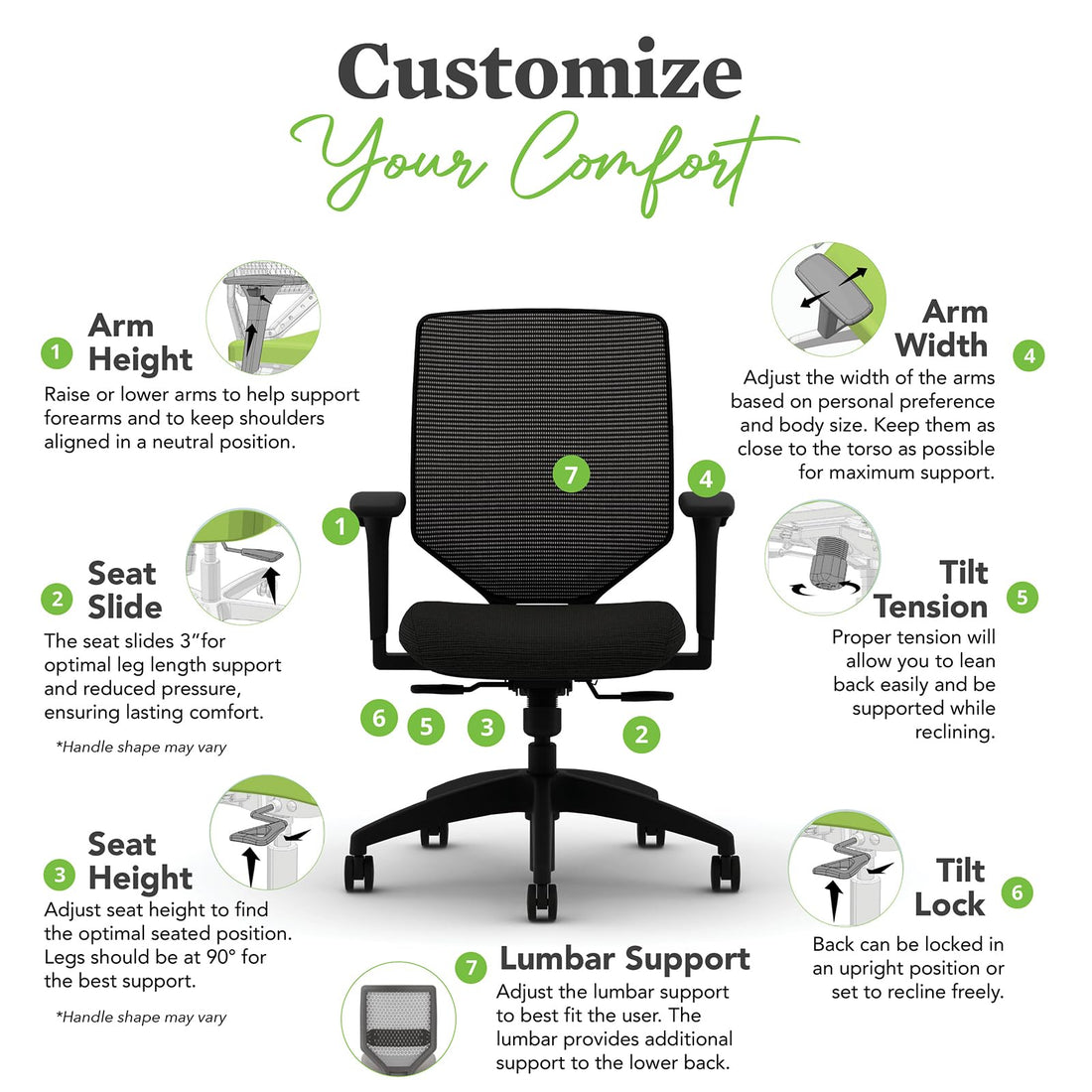 HON Solve Ergonomic Mesh Office Chair, Black