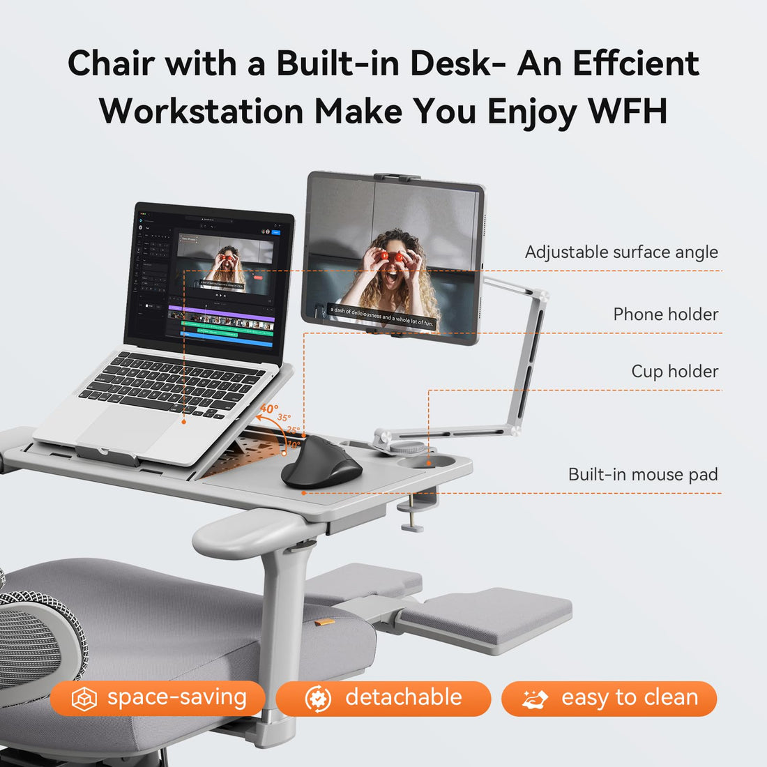Newtral Ergonomic Office Chair, Gray