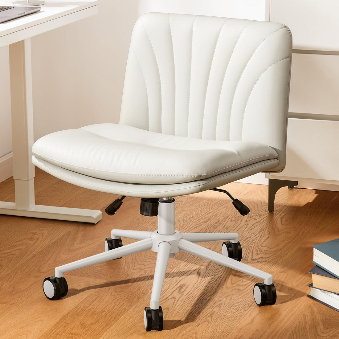 Marsail Armless Office Chair, Light Beige