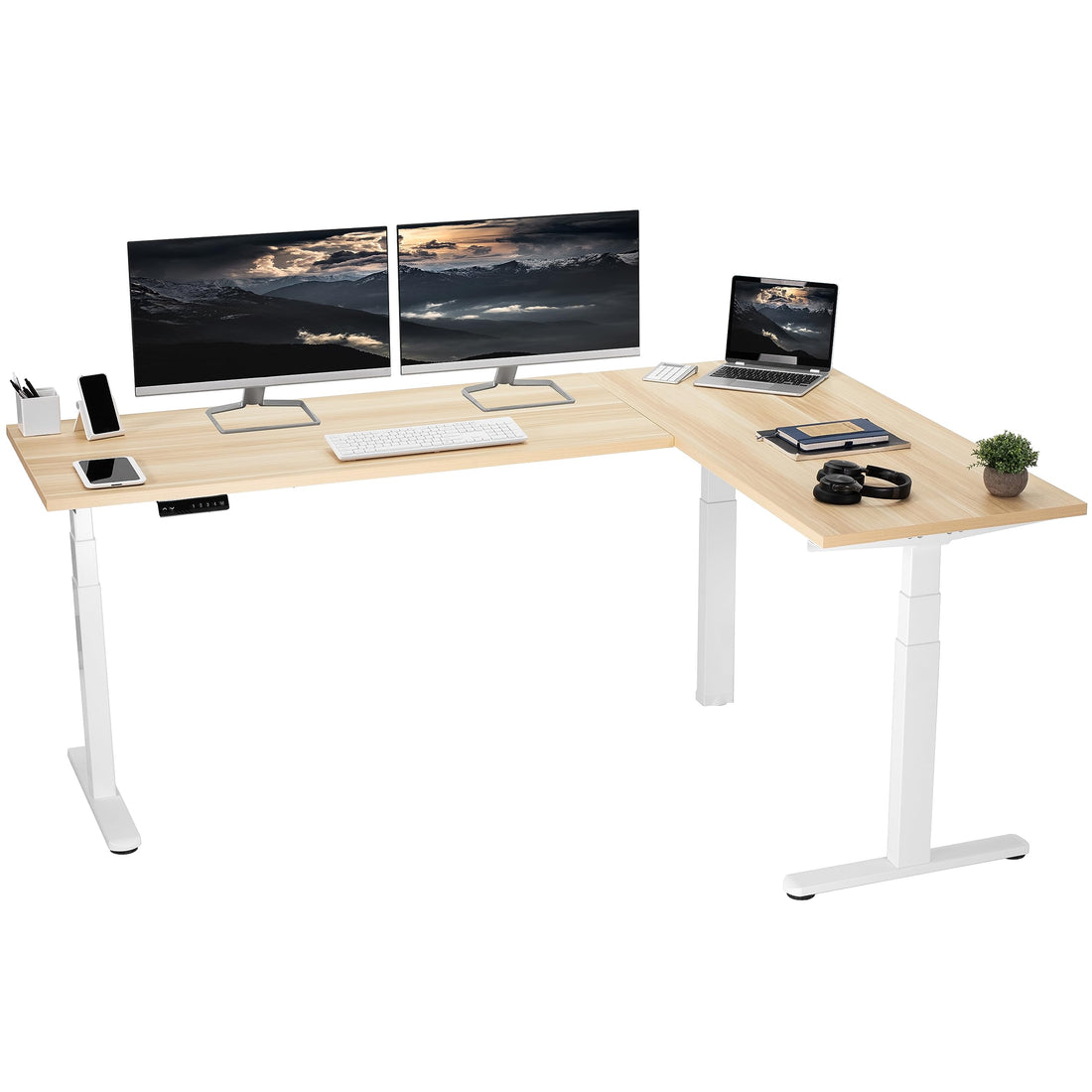 VIVO 83"x60" L-Shaped Electric Height Adjustable Desk
