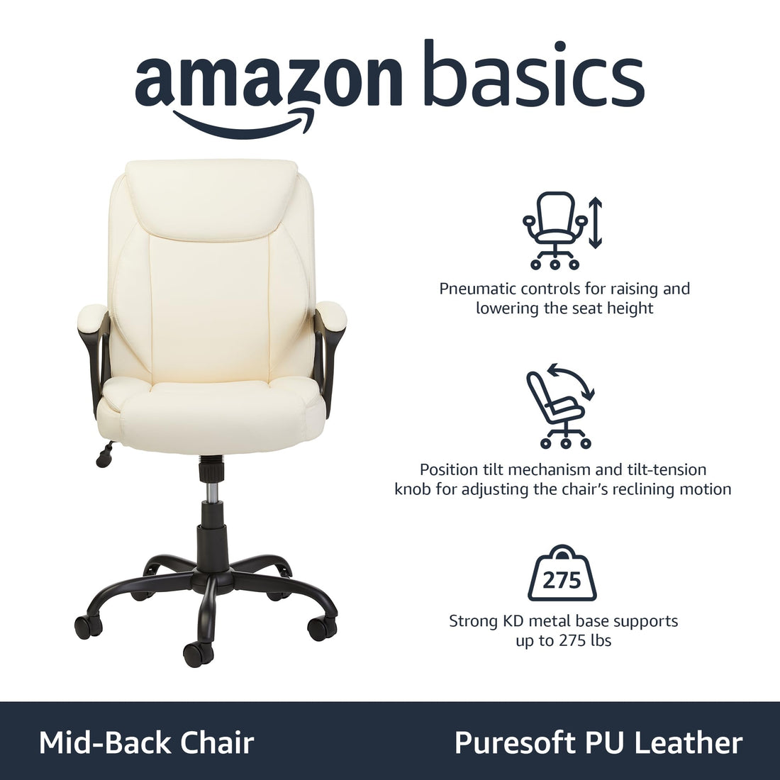 Amazon Basics Mid-Back Office Chair – Black