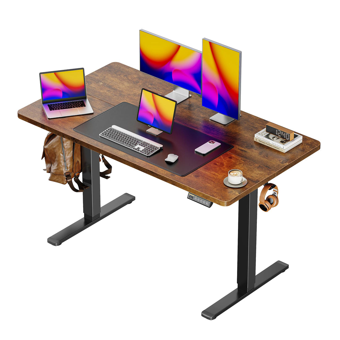 Huuger 55"x28" Large Electric Standing Desk, Black