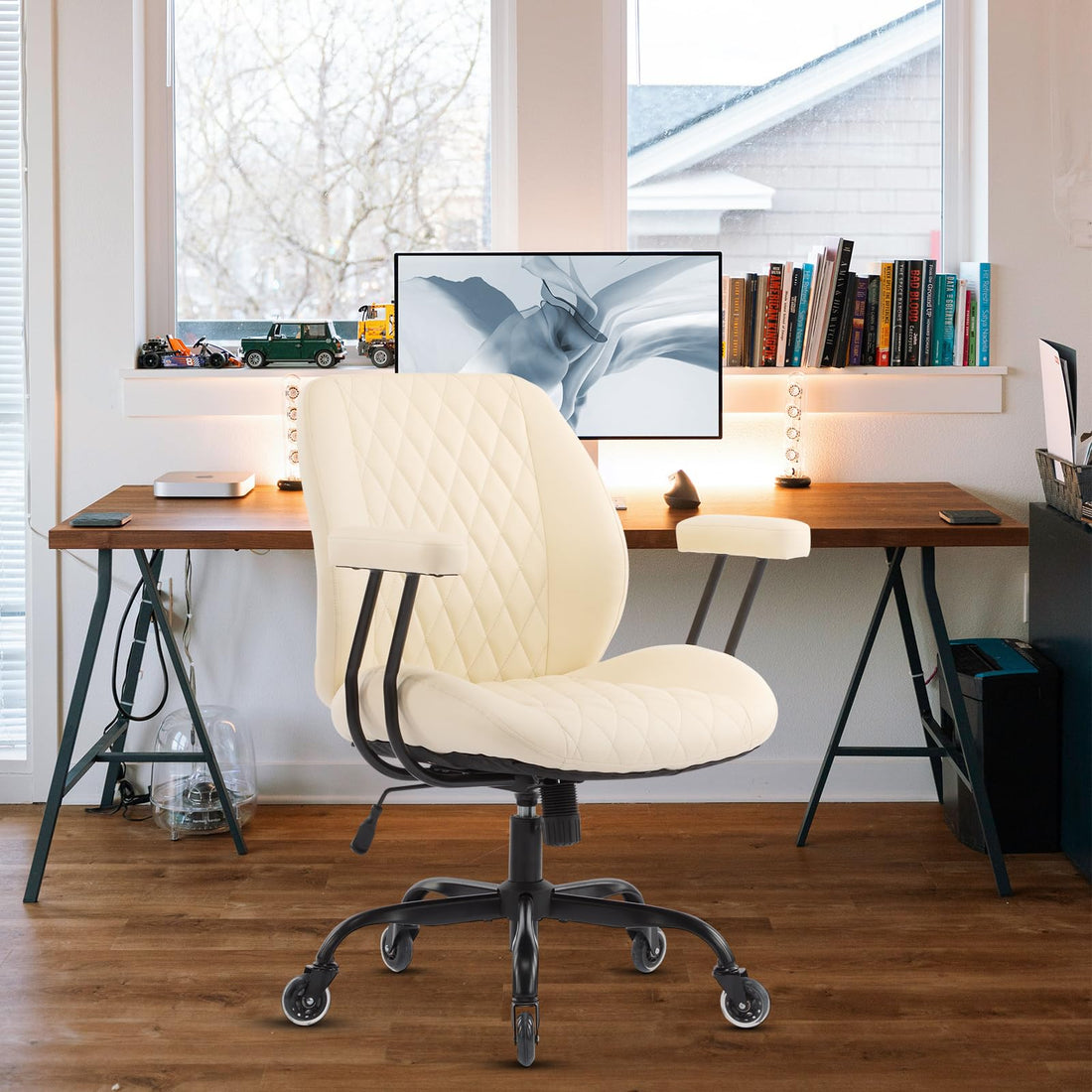YFO Brown Leather Ergonomic Office Chair