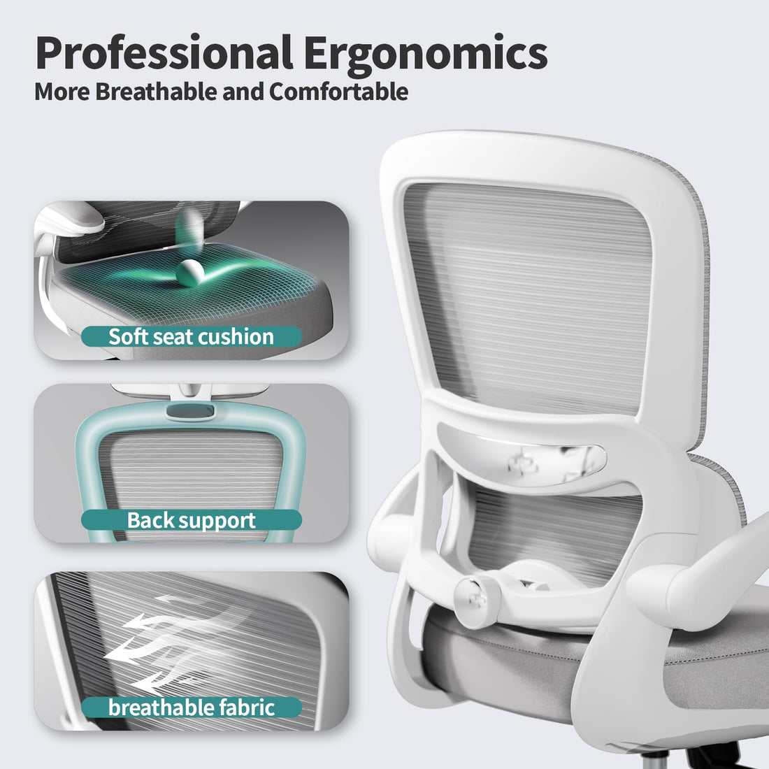 TRALT Ergonomic Mesh Office Chair, Black