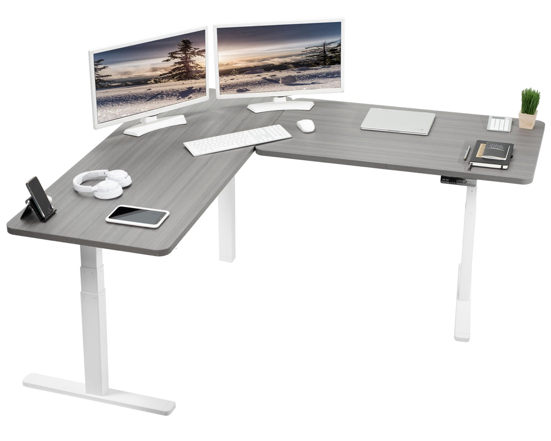 VIVO 83"x60" L-Shaped Electric Height Adjustable Desk