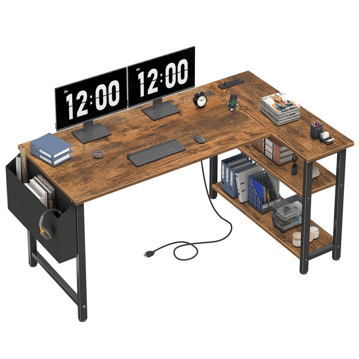 Lufeiya 40" White L-Shaped Desk