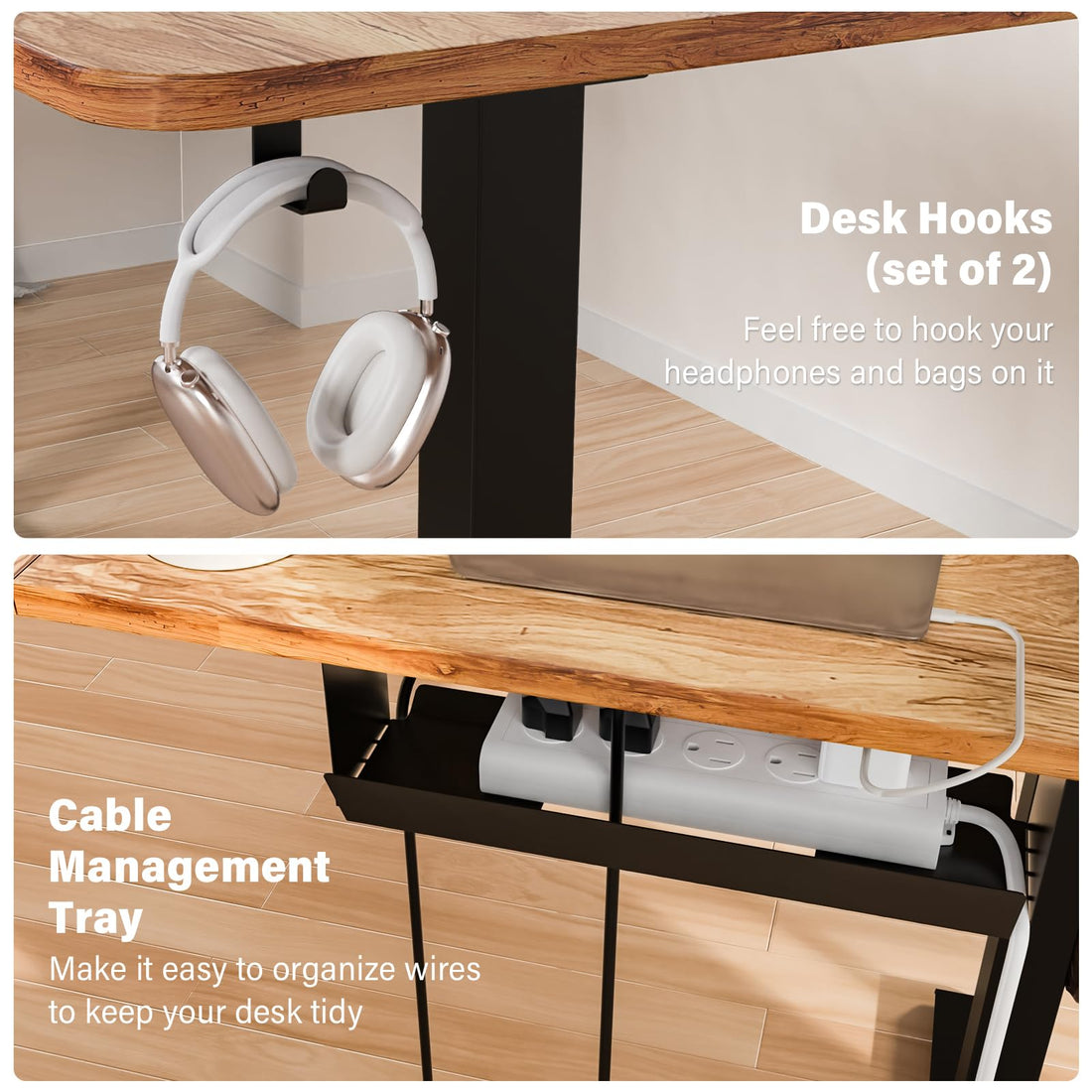 63"x55" L-Shaped Electric Height Adjustable Desk