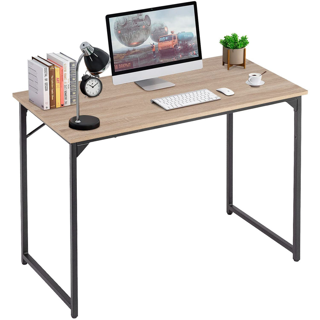 PayLessHere 32" Black Computer Desk with Metal Frame