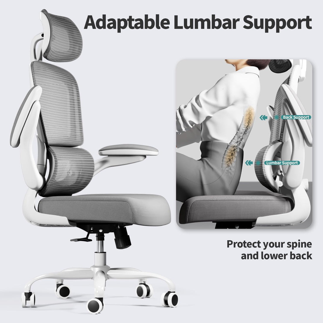 TRALT Ergonomic High Back Office Chair, Black