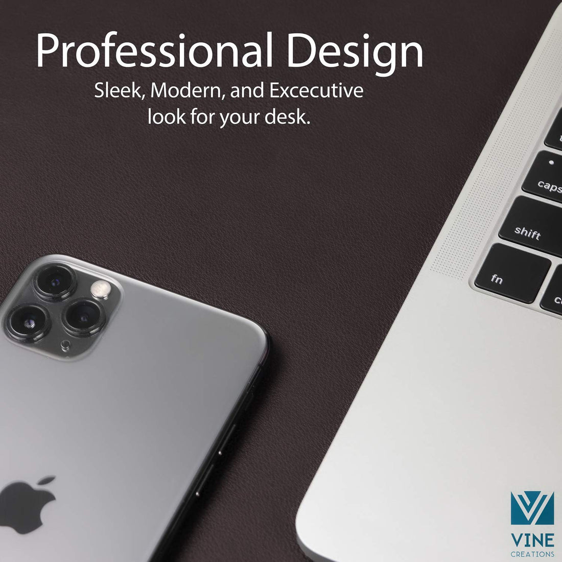 Leather Desk Pad 36"x20" – Dual-Sided Waterproof Mat, Black