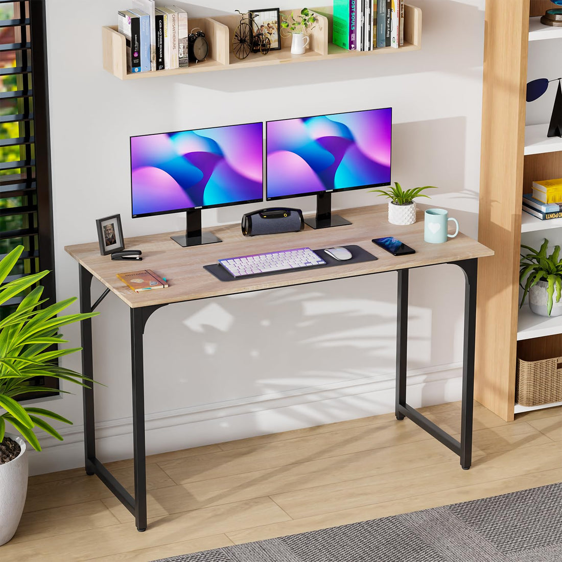 PayLessHere 32" Black Computer Desk with Metal Frame