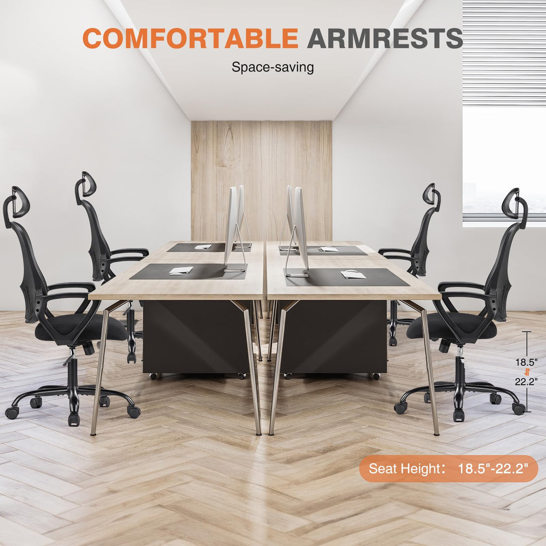 Sweetcrispy Ergonomic Mesh Office Chair, Black