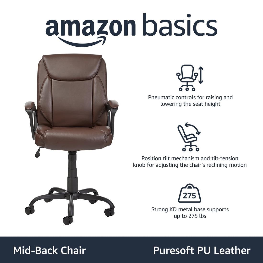 Amazon Basics Mid-Back Office Chair – Black