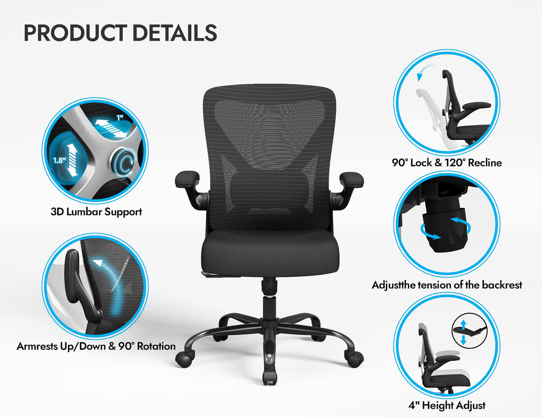 Ergonomic Office Chair, Grey Gold