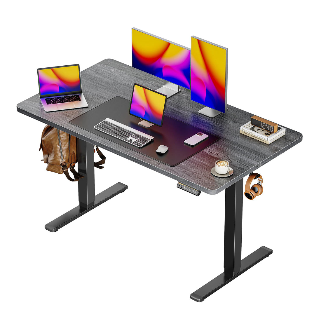 Huuger 55"x28" Large Electric Standing Desk, Black