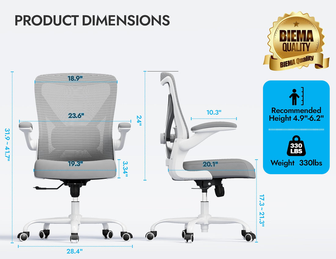 Ergonomic Office Chair, Grey Gold