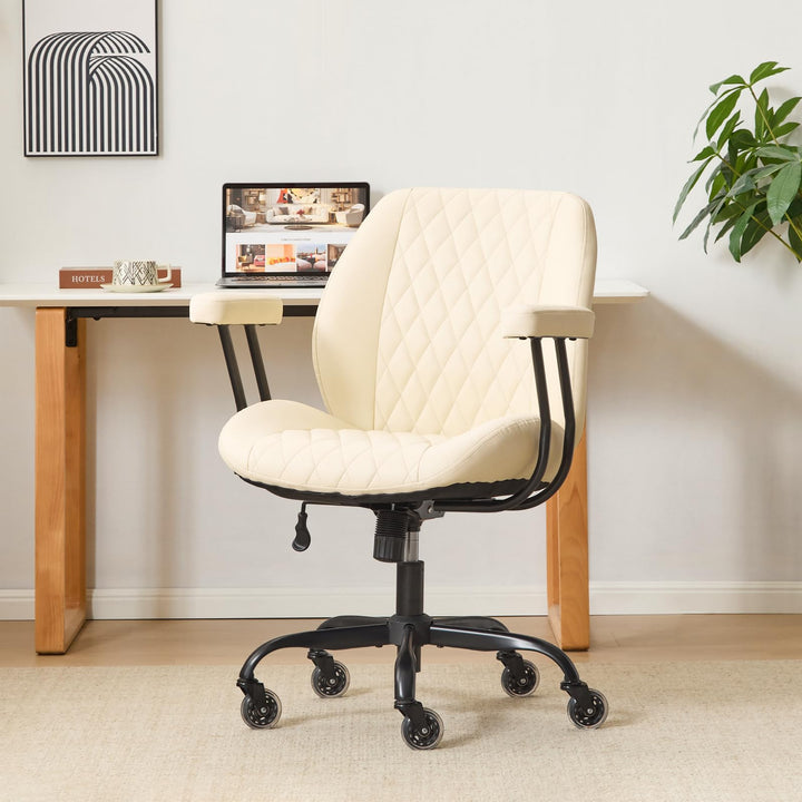 YFO Brown Leather Ergonomic Office Chair
