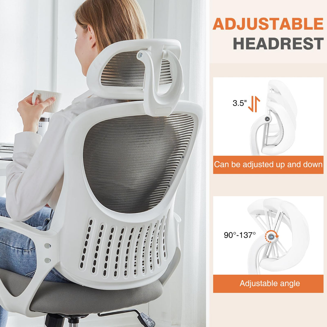 Sweetcrispy Ergonomic Mesh Office Chair, Black