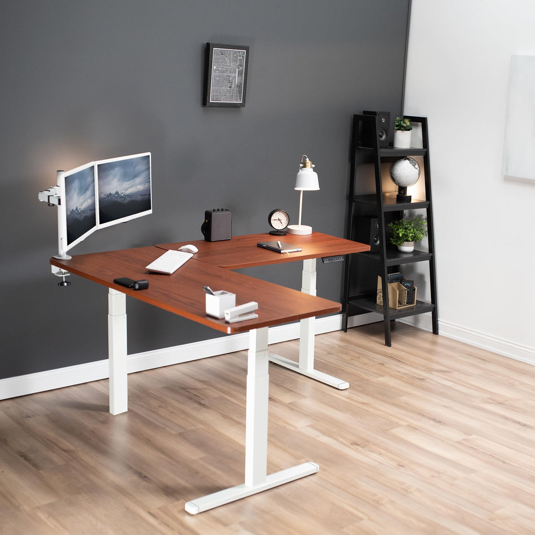 VIVO 83"x60" L-Shaped Electric Height Adjustable Desk