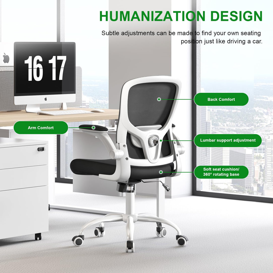Ergonomic Mesh Office Chair, Grey