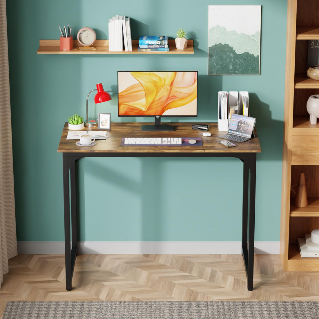 PayLessHere 32" Black Computer Desk with Metal Frame