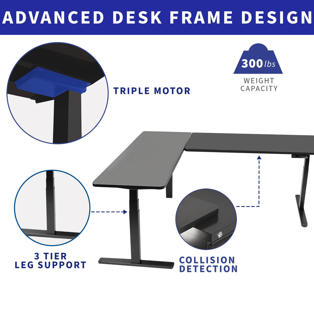 VIVO 83"x60" L-Shaped Electric Height Adjustable Desk