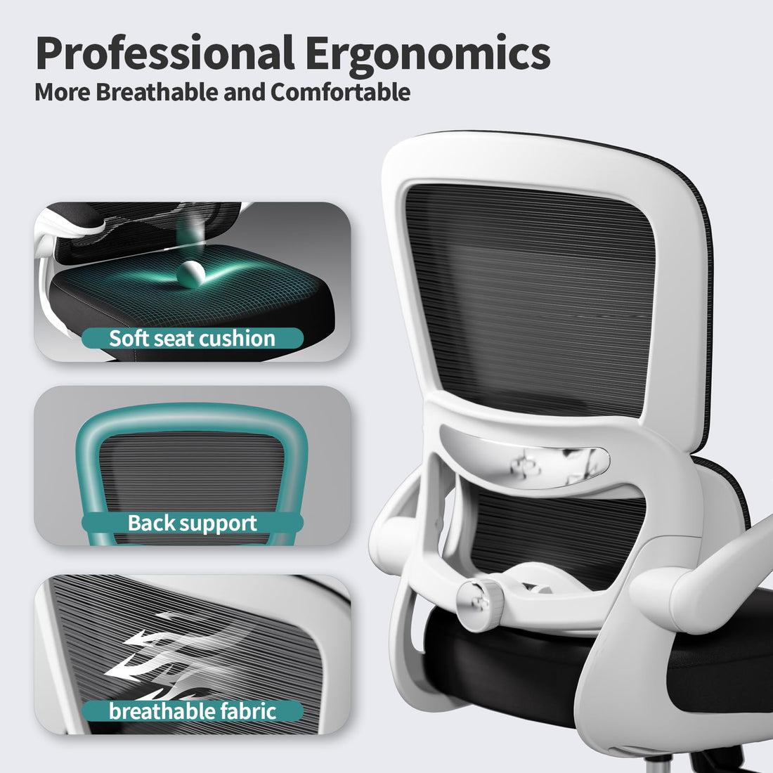 TRALT Ergonomic Mesh Office Chair, Black
